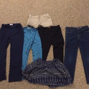 6 girls items pants shorts and skirt